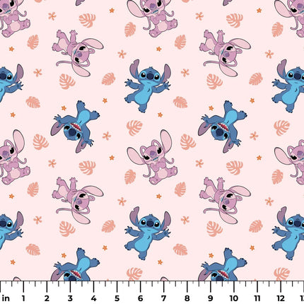 Disney Stitch & Angel Soft Tropics Cotton Fabric