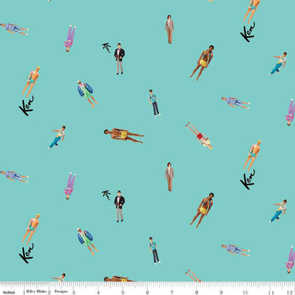 Barbie™ World Ken Dolls Teal Cotton Fabric