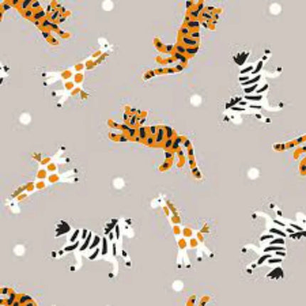 Springs Creative Mosaic Safari Toss Giraffe Zebra Tiger 100% Cotton Fabric sold by the yard