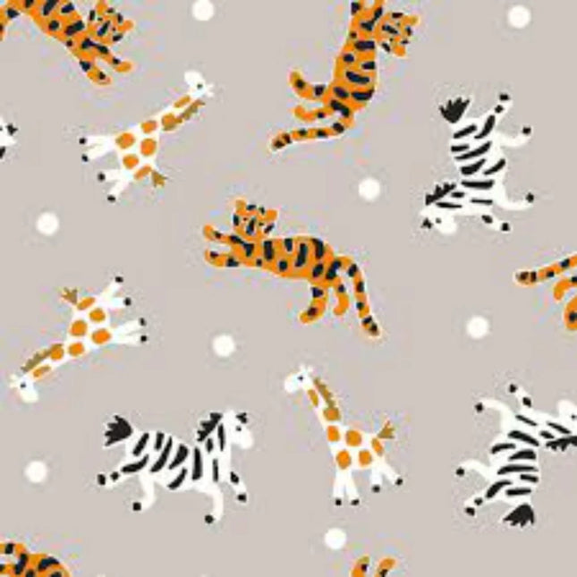 Springs Creative Mosaic Safari Toss Giraffe Zebra Tiger 100% Cotton Fabric sold by the yard