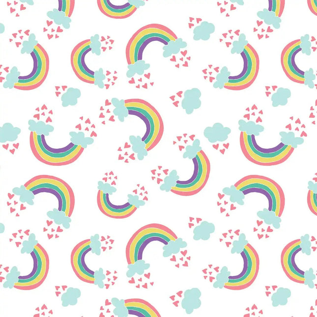 Rainbows & Hearts Flannel Fabric