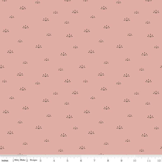 Pillowcase - Winged Medley Woodblock Dusty Rose Cotton