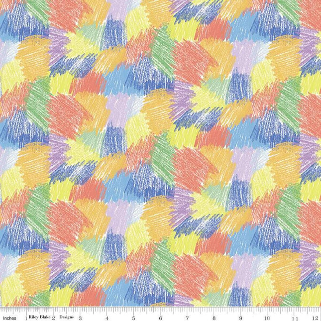 Pillowcase - New Box of Crayons Scribbles Multi Cotton