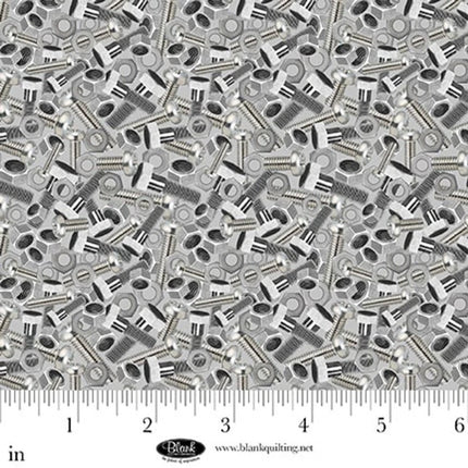 Let's Get Building Nuts and Bolts Cotton Fabric