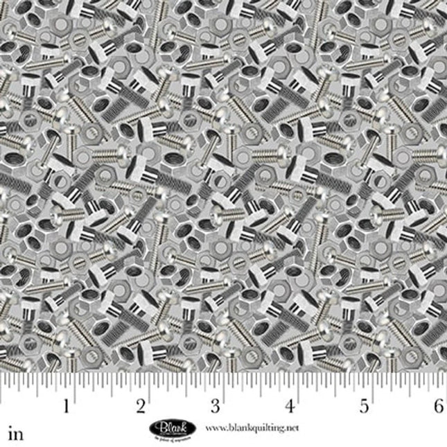 Curtain Valance - Let's Get Building Nuts and Bolts Cotton