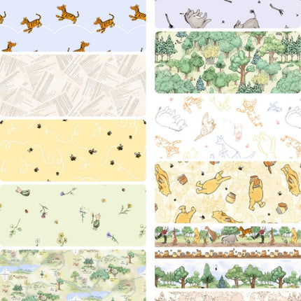 Assorted Classic Pooh and Friends Flat Fold Assortment 20 Yard Bundle Cotton Fabric