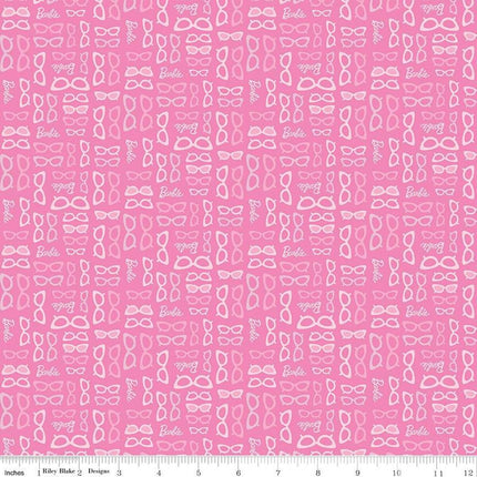 Barbie™ World Barbie Glasses Medium Pink Cotton Fabric