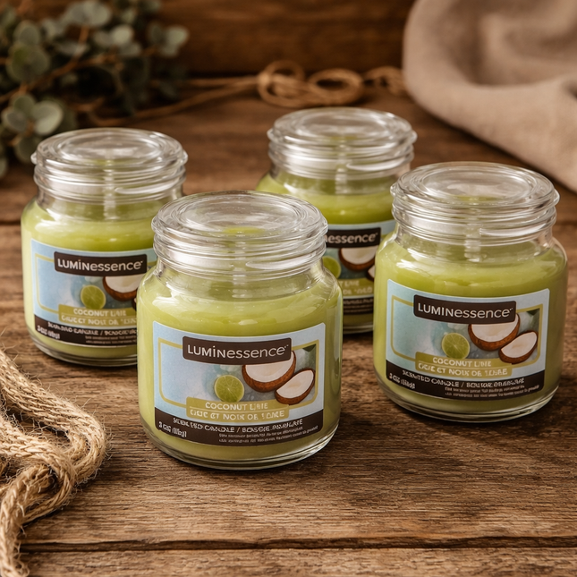 Luminessence Coconut Lime Apothecary Aroma Therapy Candles Set of 4