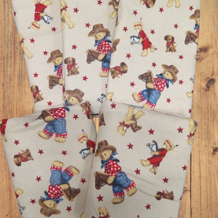 Assorted Teddy Bear Western Flannel 15" - 27" Pieces Fabric - 1 lb Scrap Bundle