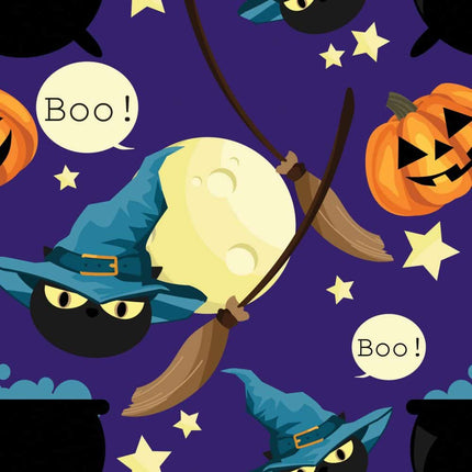 Spook-Tacular Allover - Blue Cotton Fabric