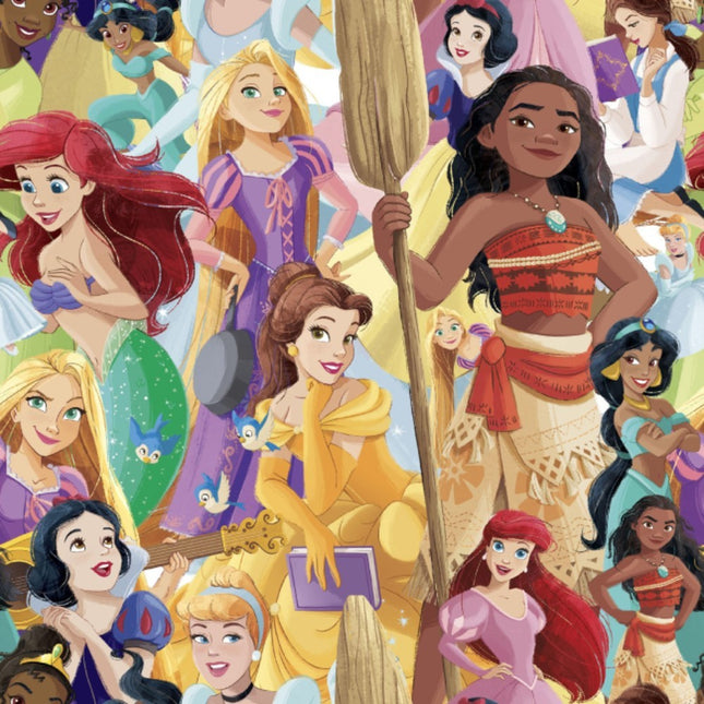 Princesses Packed Cotton Fabric