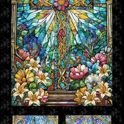 Faith in Full Color Window Panel 24" Cotton Fabric