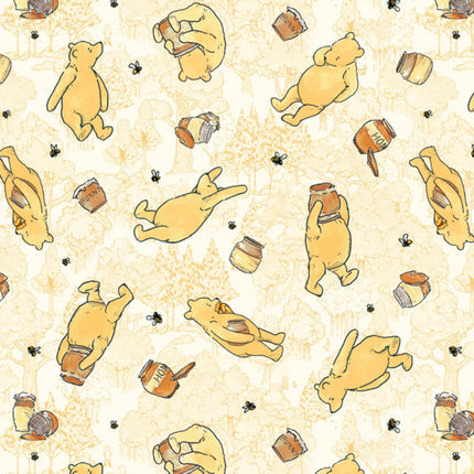 Classic Winnie Bears Cotton Fabric