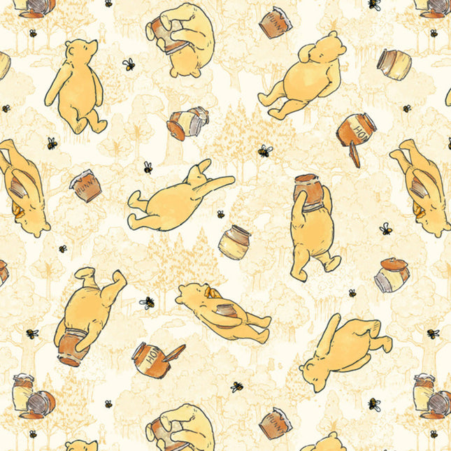 Classic Winnie Bears Cotton Fabric