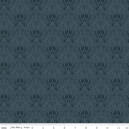 Let's Wander First Catch Blue Cotton Fabric