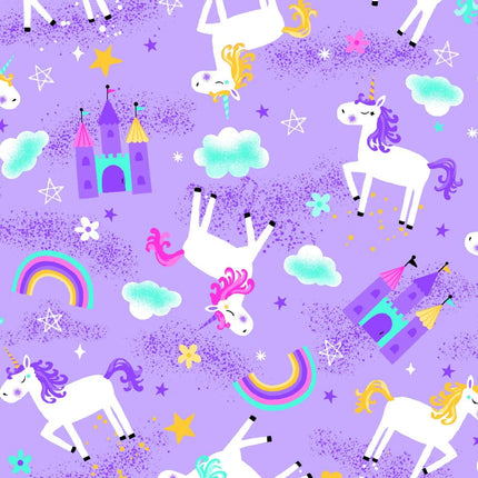 Unicorns and Rainbows Comfy Flannel Fabric