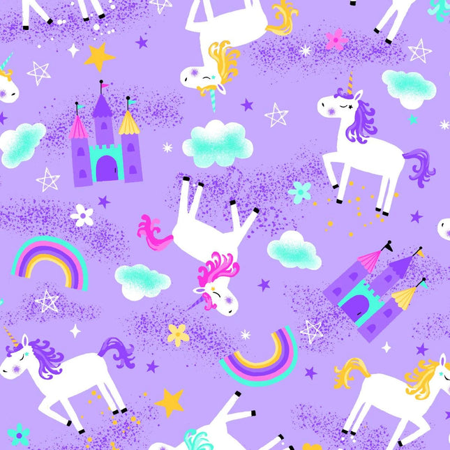 Unicorns and Rainbows Comfy Flannel Fabric