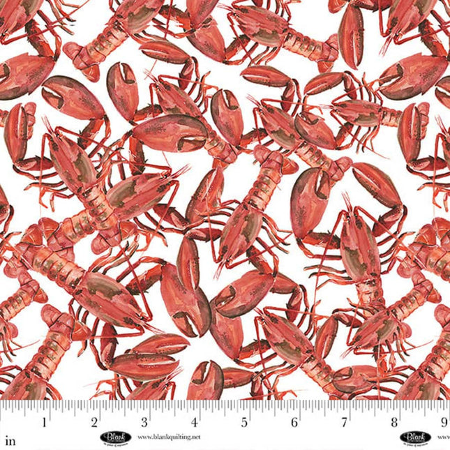 Seaside Boil Lobsters Allover Cotton Fabric