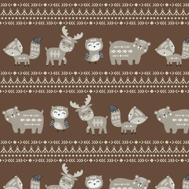 Aztec Woodland Stripe Flannel Fabric