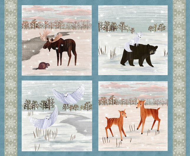 Chill Factor Wildlife 36" Panel Flannel Fabric