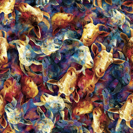 Galaxy Goats Cotton Fabric Pillowcase
