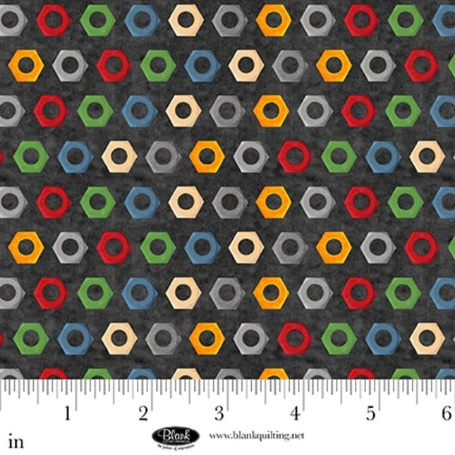 Let's Get Building Nuts Cotton Fabric