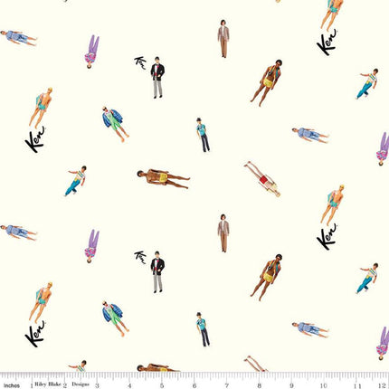 Barbie™ World Ken Dolls Cream Cotton Fabric