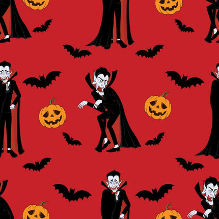 Spooky Allover Red Cotton Fabric