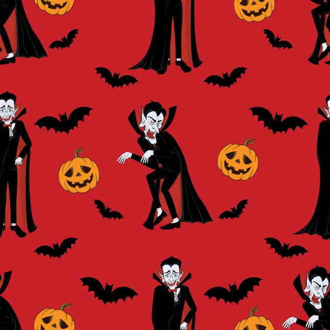 Spooky Allover Red Cotton Fabric