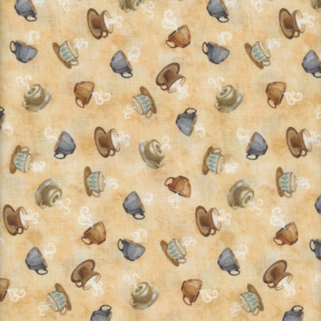 Happiness in a Cup Cotton Panel Fabric