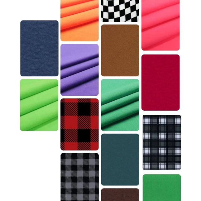 Assorted Solid Checker Fleece Flat Fold Assortment 10 Yard Bundle Fabric