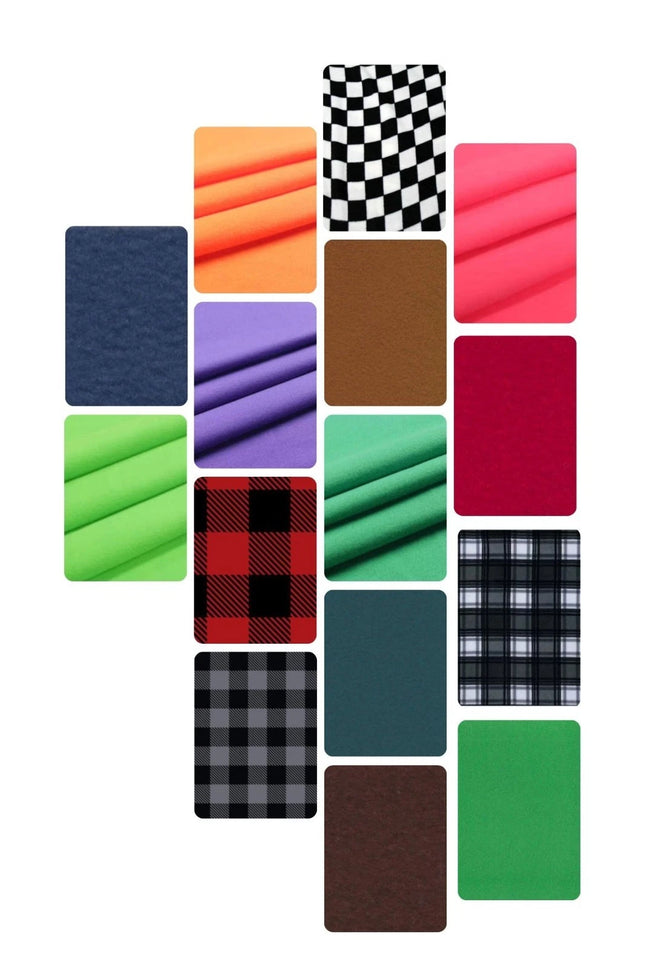 Assorted Solid Checker Fleece Flat Fold Assortment 10 Yard Bundle Fabric