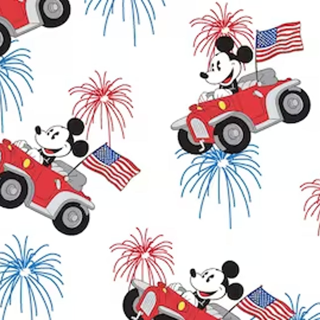 Single Layer Cotton Blanket - Mickey Patriotic Car Cotton