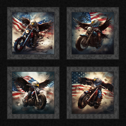 Freedom Eagles Pillow Panel Cotton Fabric
