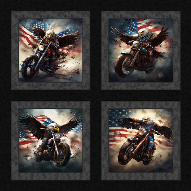 Freedom Eagles Pillow Panel Cotton Fabric