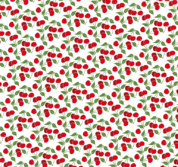 Cherries w/ Glitter Cotton Fabric by the Bolt