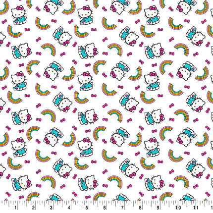 Hello Kitty Rainbow Toss Cotton Fabric Curtain