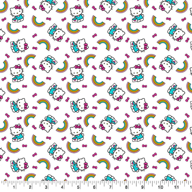 Hello Kitty Rainbow Toss Cotton Fabric Curtain