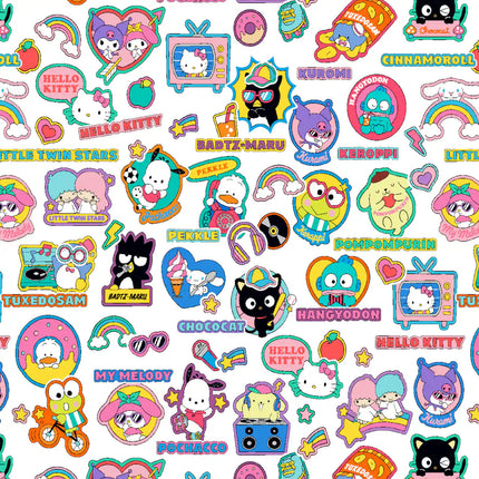 Hello Kitty Friends & Stickers Cotton Fabric Pillowcase