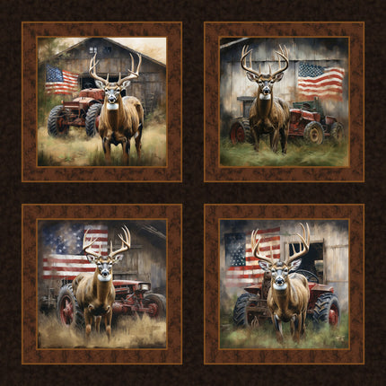 Homestead Bucks Pillow Panel Cotton Fabric