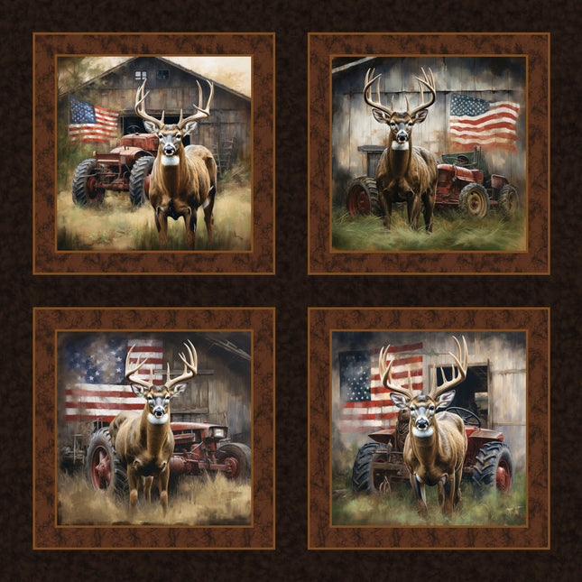 Homestead Bucks Pillow Panel Cotton Fabric