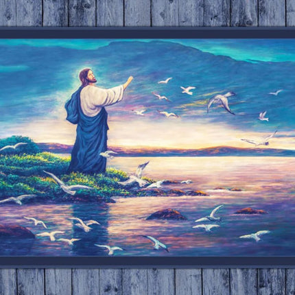 Handmade Tapestry “He Feeds Them All Faith"