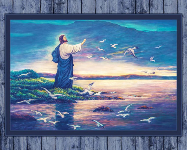Handmade Tapestry “He Feeds Them All Faith"