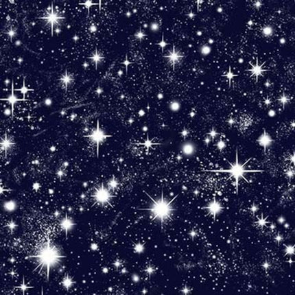 Handmade Valance or Curtain Panel Star Clusters Blue