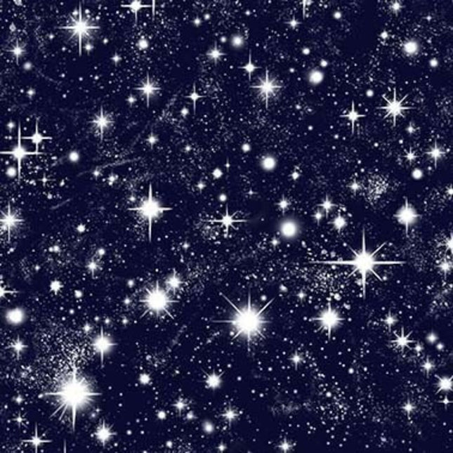 Handmade Valance or Curtain Panel Star Clusters Blue