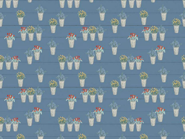 Handmade Valance or Curtain Panel Farmhouse Summer Pots
