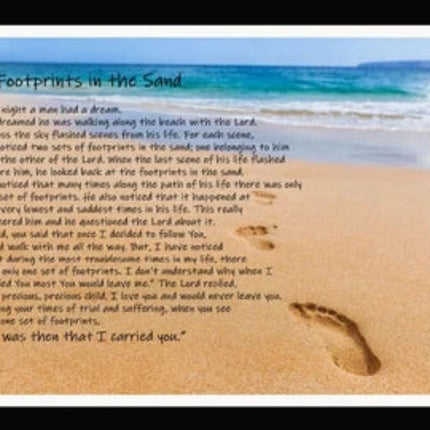 Footprints In The Sand Faith Cotton Panel Fabric