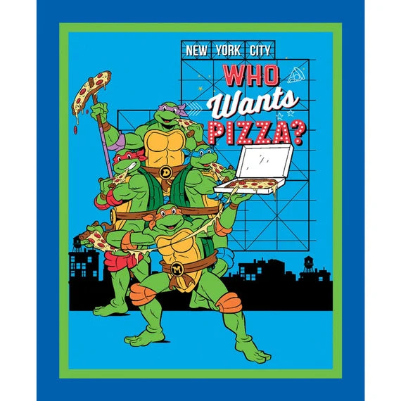 Handmade Tapestry "Teenage Mutant Ninja Turtles Who Wants Pizza”