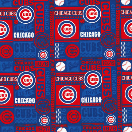 Cubs Block Cotton Fabric