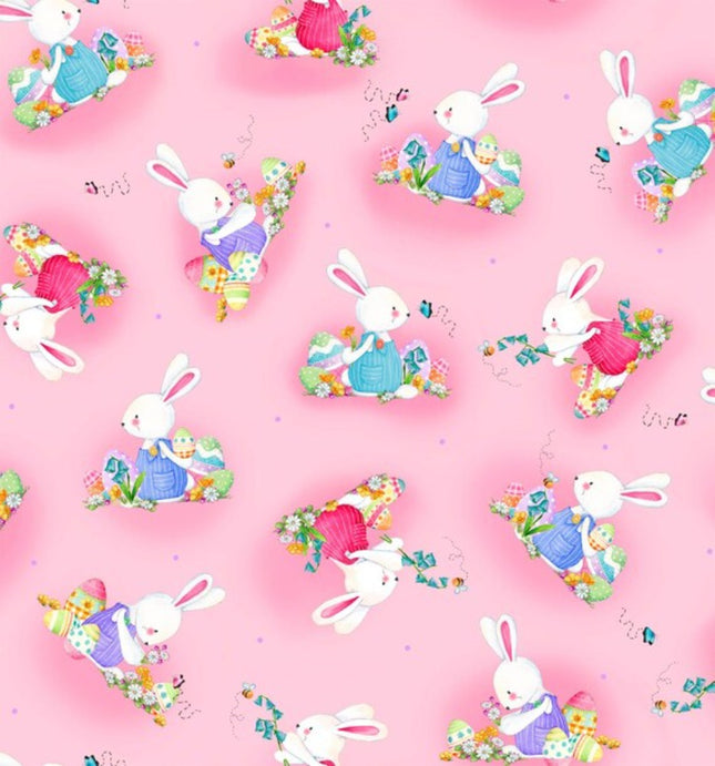 Handmade Placemat Or Table Runner Bunny Wishes Pink